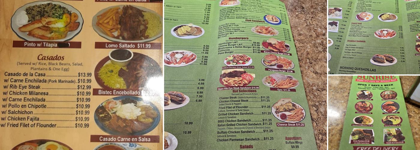 Sunrise Restaurant & Deli Menu