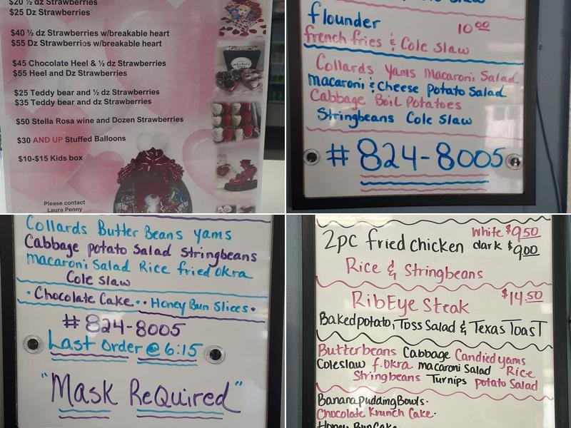 Everlean's Cafe Menu