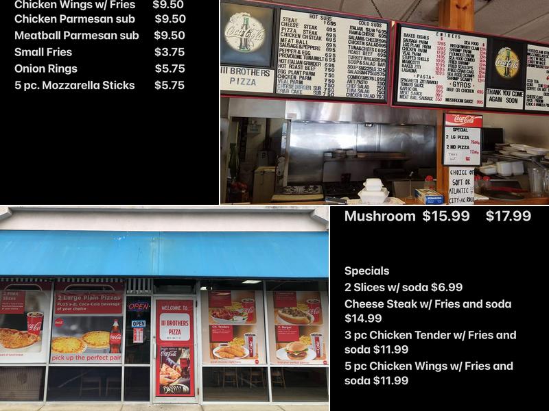 III Brothers Pizza Menu