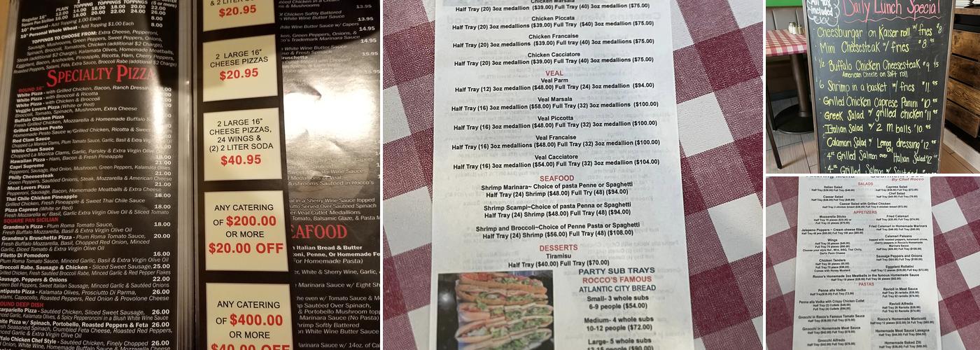 Capri Pizza and Grill Menu