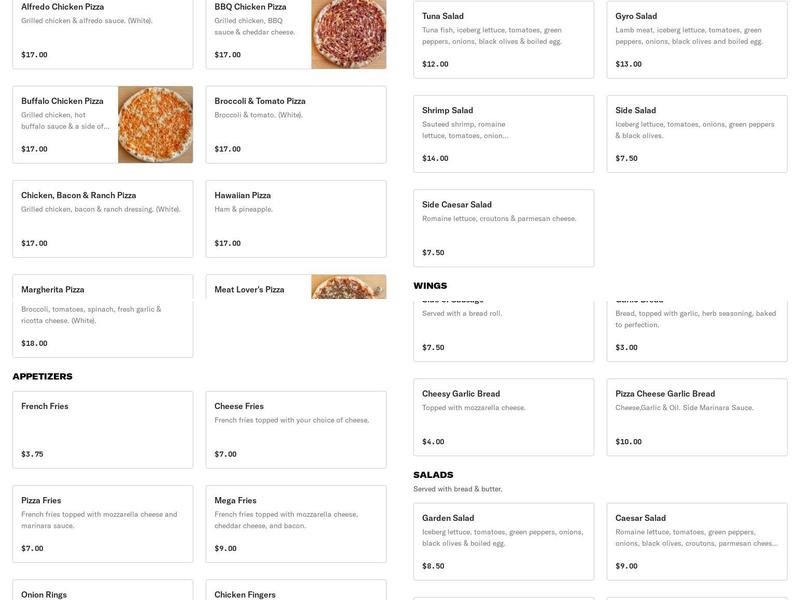 Marco Polo Pizzeria Menu