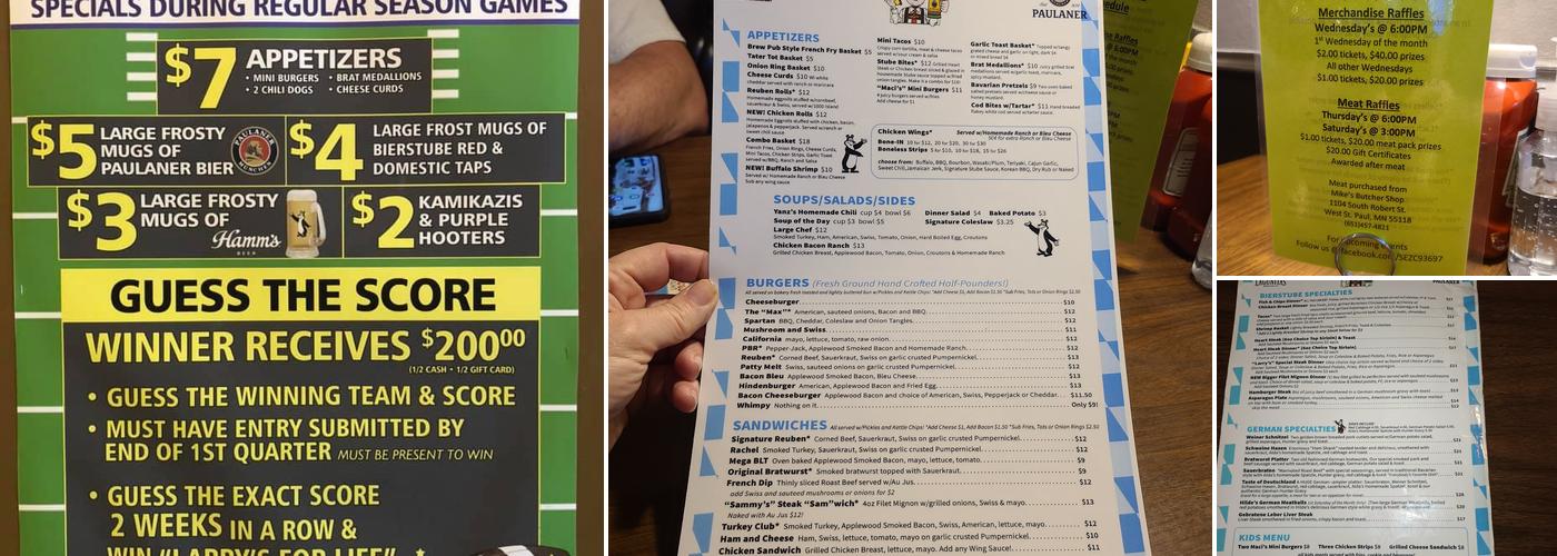 LW's Bierstube Menu