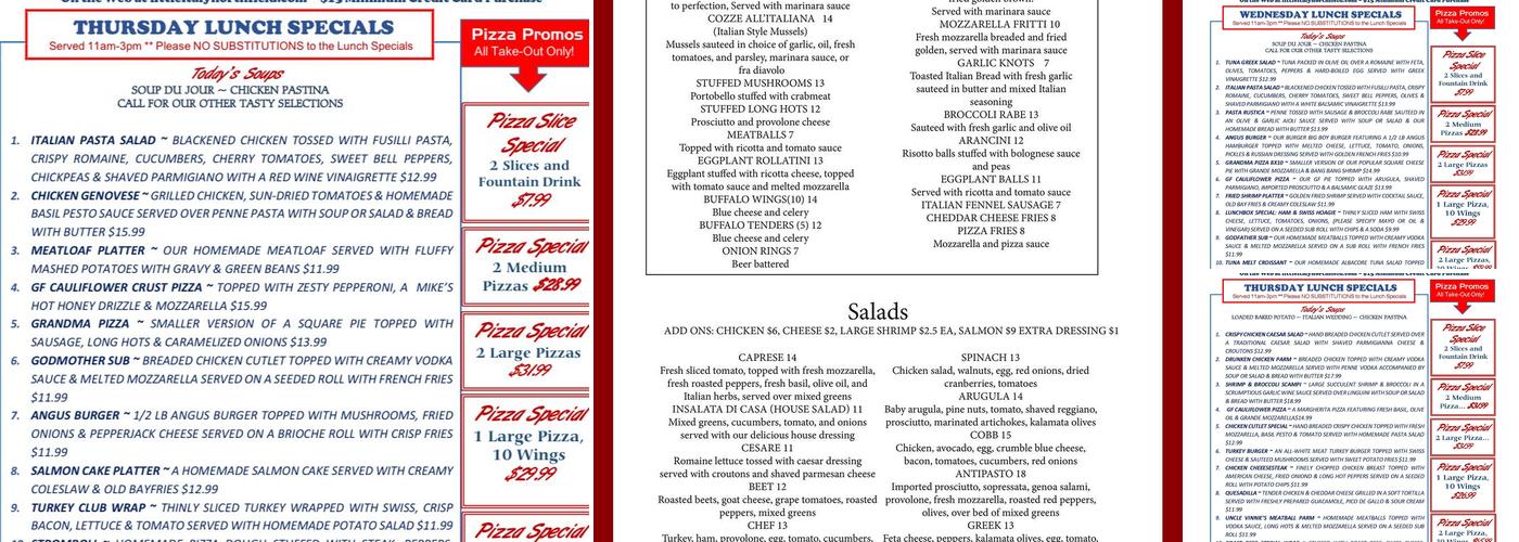 Little Italy Pizzeria & Restaurant Menu