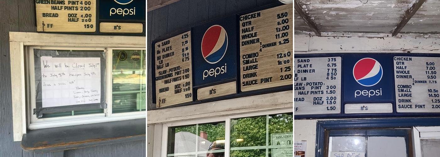 B's Barbecue Menu