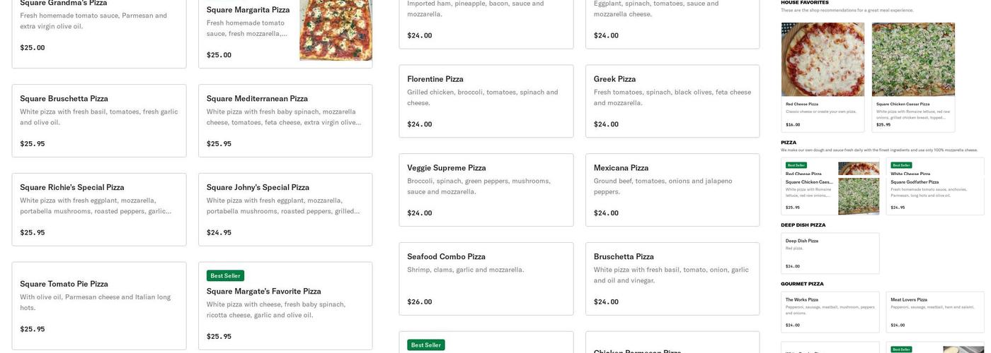Pierre's Pizza Menu