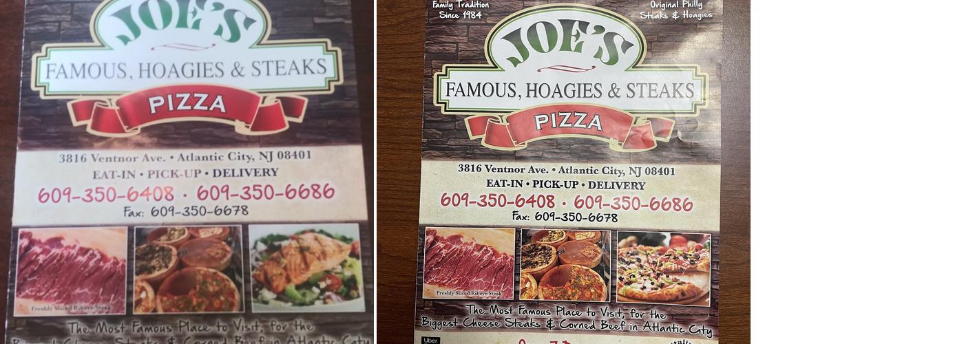 Joe's Famous Hoagies And Steaks Menu