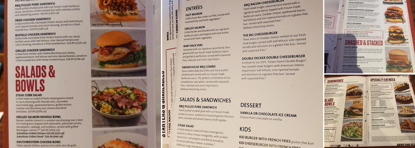 Hard Rock Cafe Menu