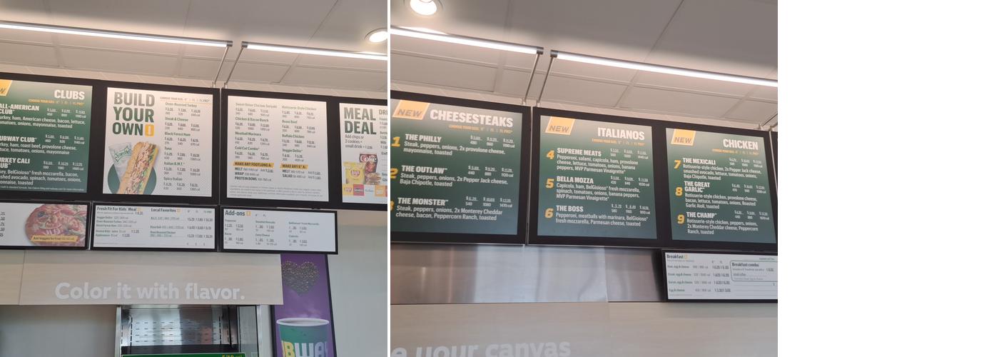 Subway Menu