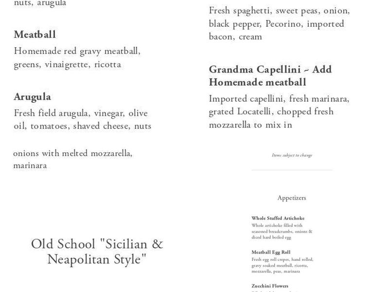 Cafe 2825 Menu