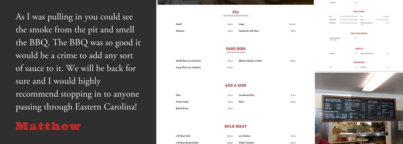 Skylight Inn BBQ Menu
