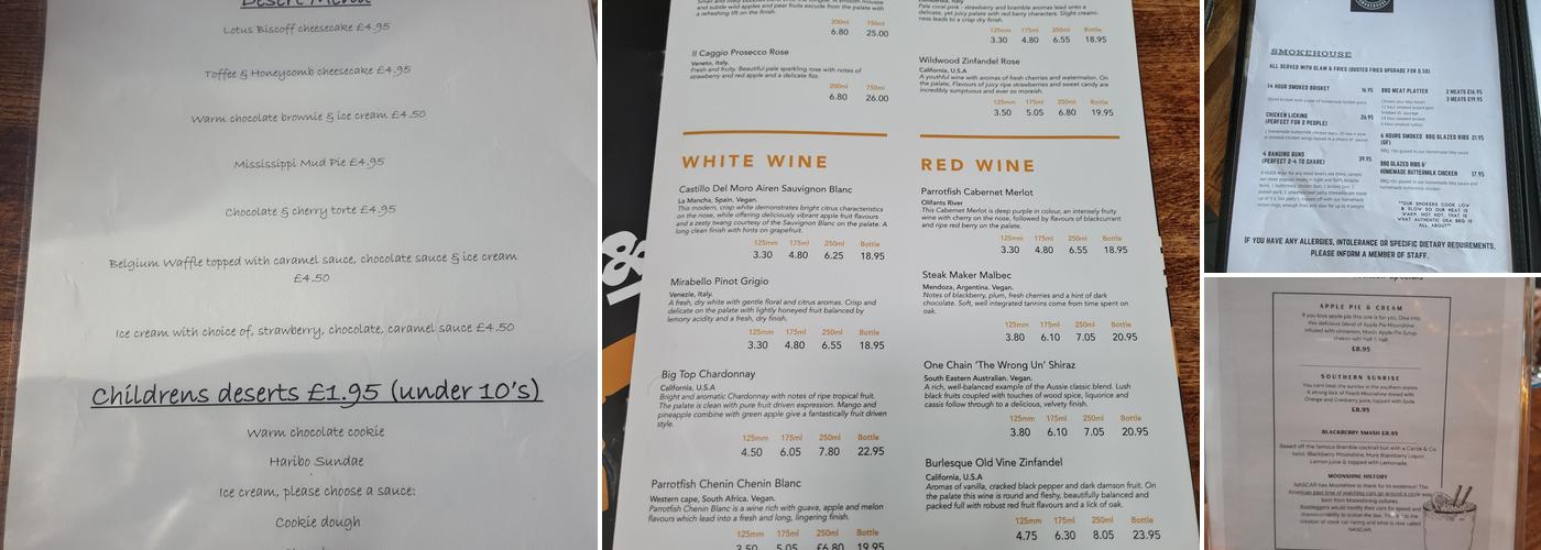 Cattle & Co Llanelli Menu