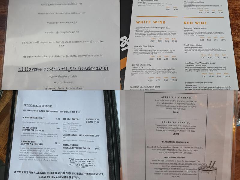 Cattle & Co Llanelli Menu