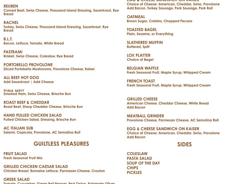 Bread & Butter Menu