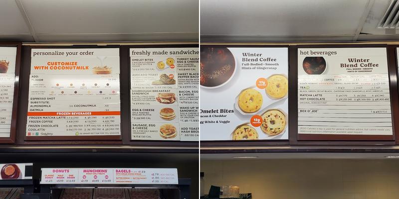 Dunkin' Menu
