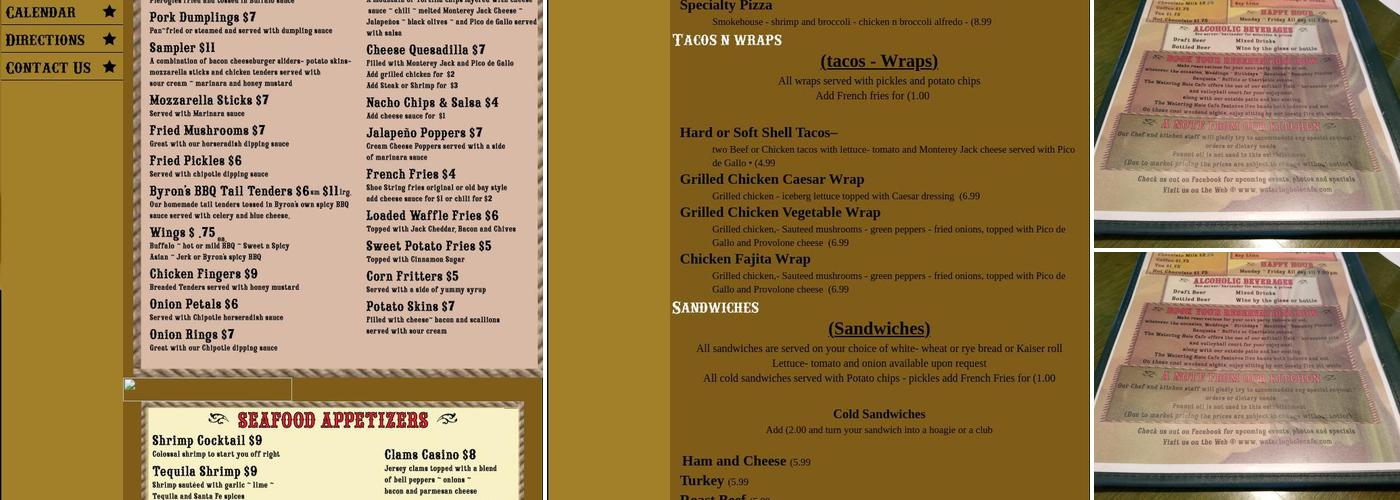 Watering Hole Cafe Menu