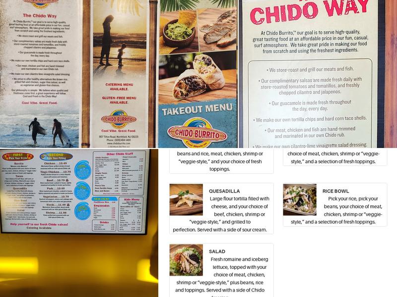 Chido Burrito Menu