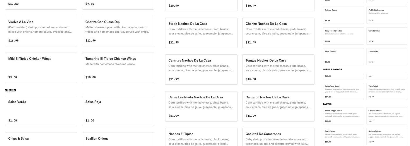El Tipico Menu