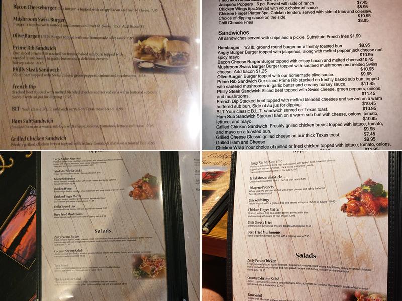 Lakeside Bar & Grille Menu