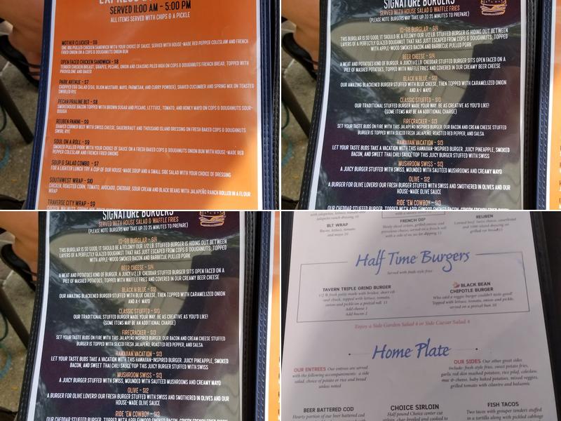Timeout Tavern Menu