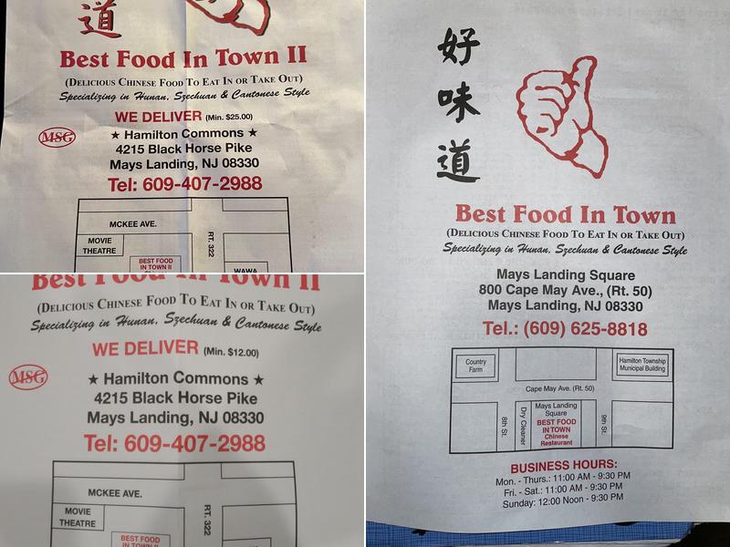 Best Food In Town II Menu