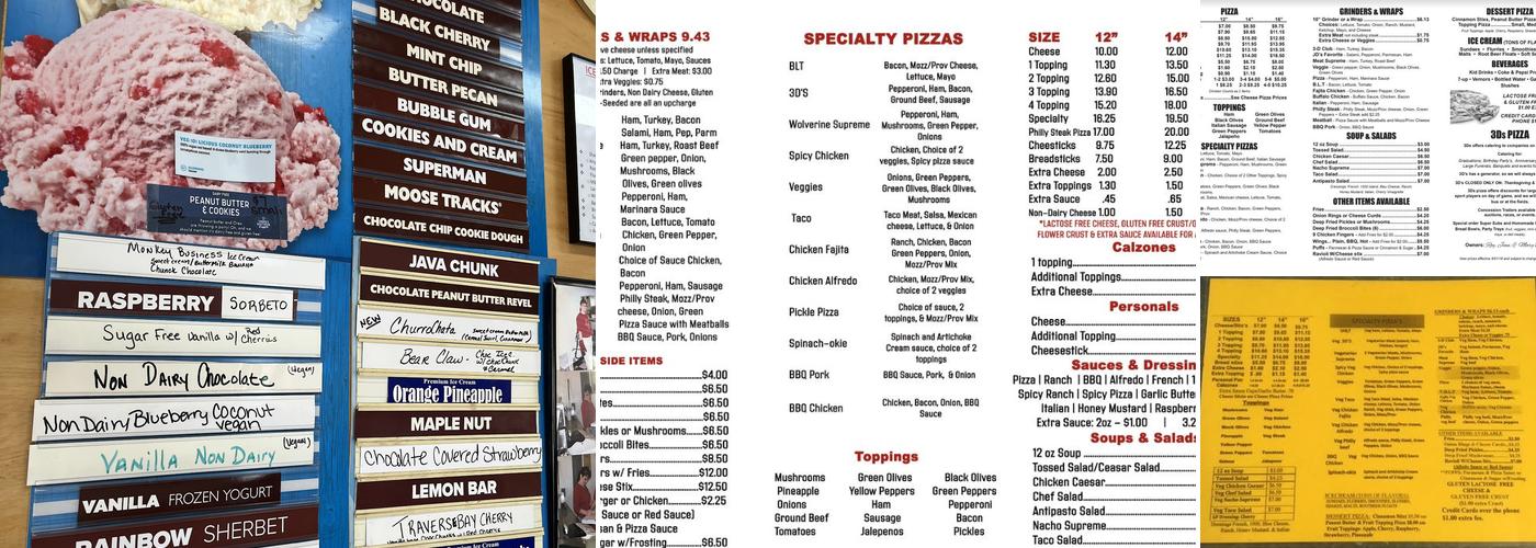 3D's Pizza + Catering Menu