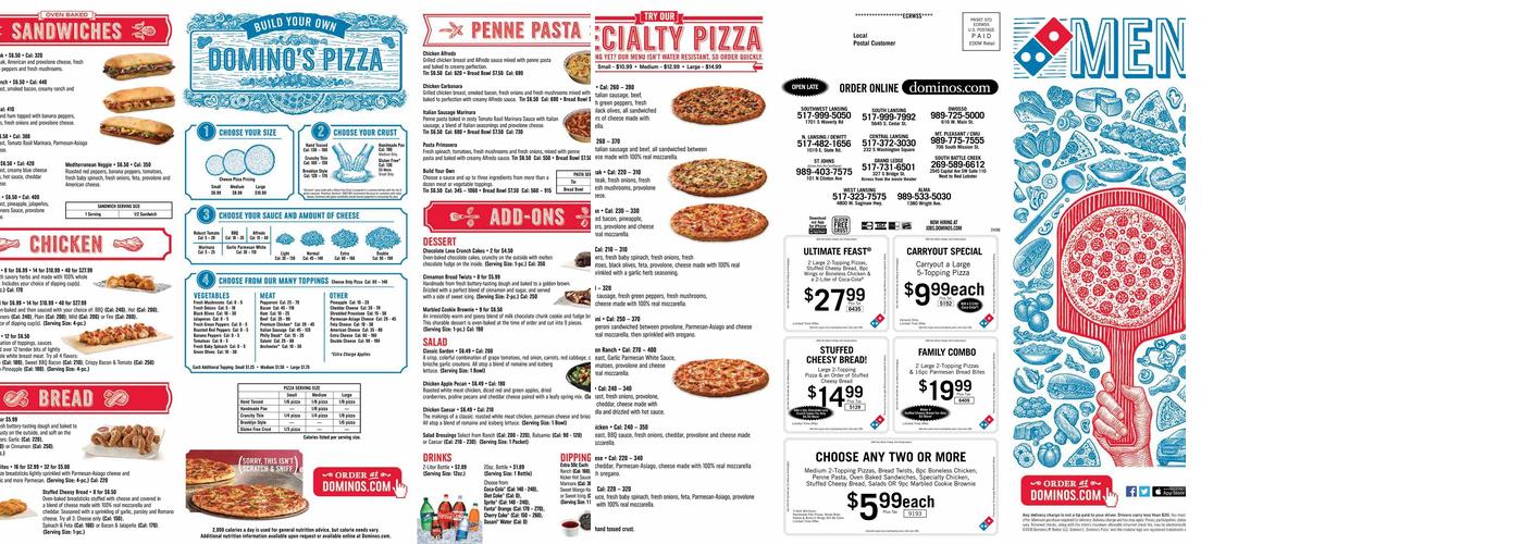 Domino's Pizza Menu