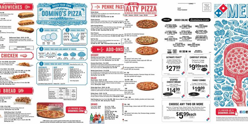 Domino's Pizza Menu