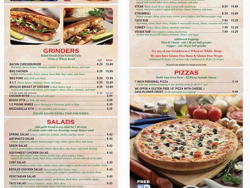 Mancino's Pizzas & Grinders - Alma Menu