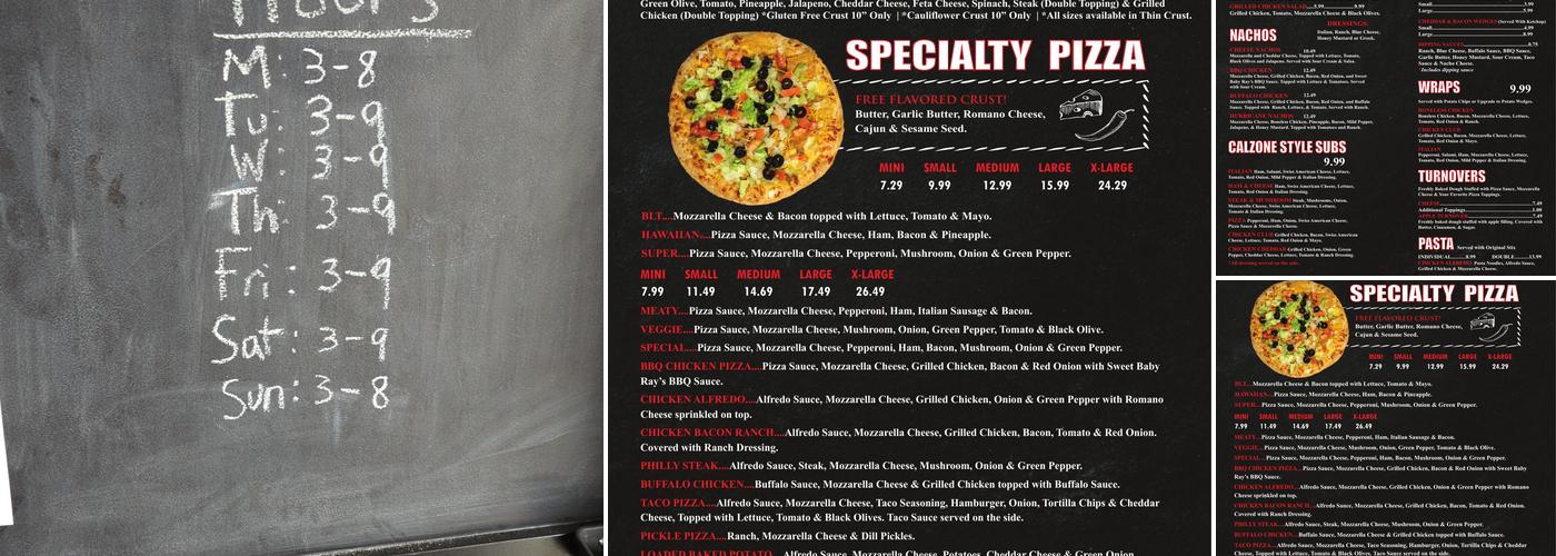 Pizza One Menu