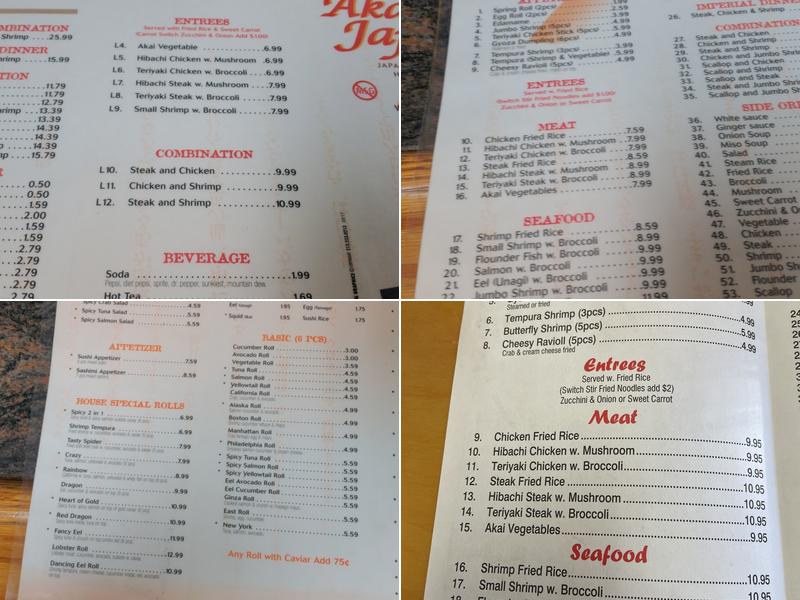 Akai Japan Menu