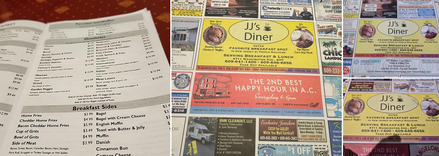 JJ’s Diner Menu