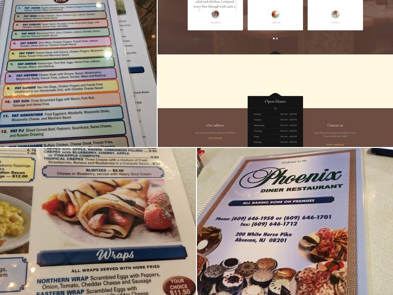 Phoenix Diner Menu
