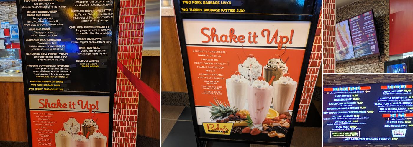 Ruby's Diner Menu