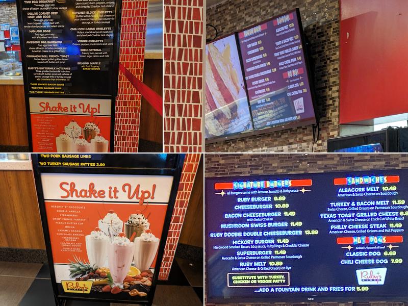 Ruby's Diner Menu