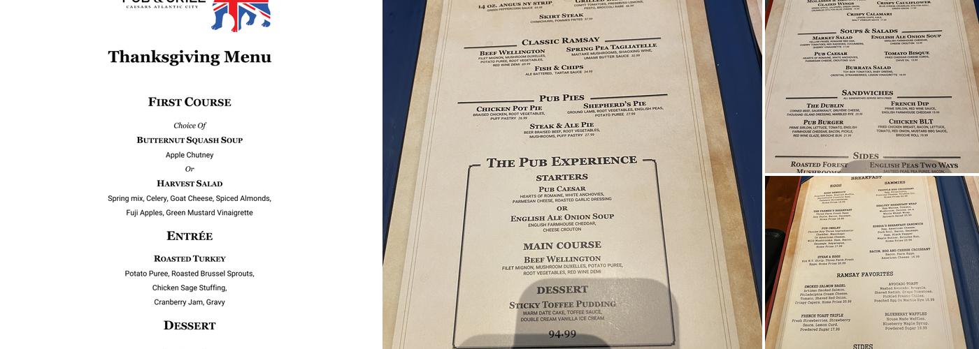 Gordon Ramsay Pub & Grill Menu