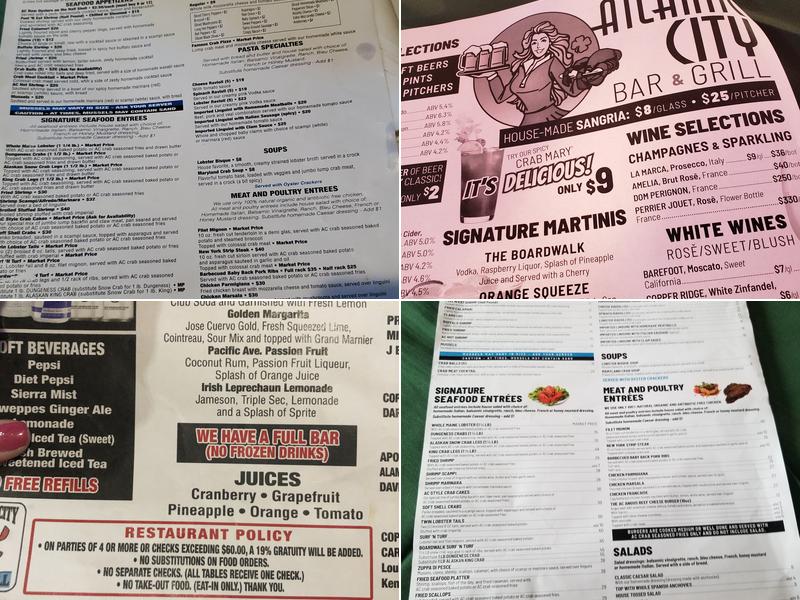 Atlantic City Bar & Grill Menu