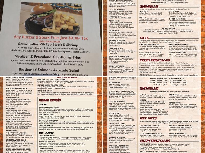 JD's Pub Menu