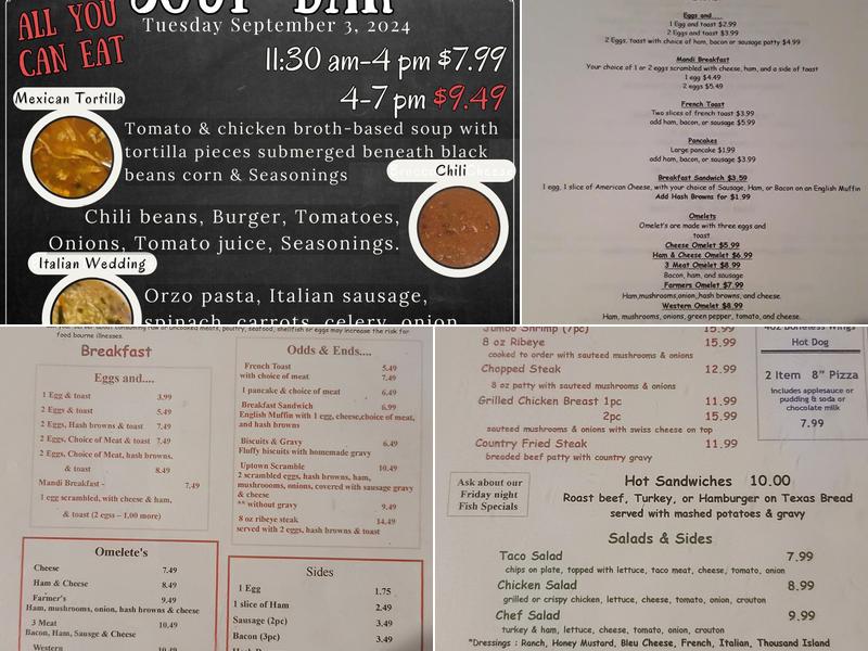 The UpTown Bar & Cafe Menu