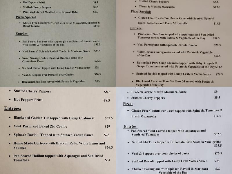 A Touch of Italy Restaurant Menu