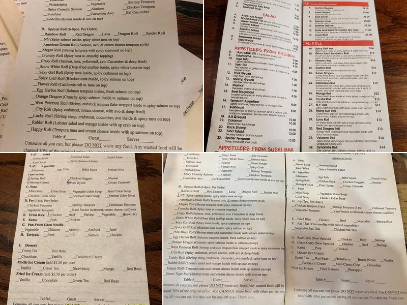 Ginza Japanese Steak Seafood & Sushi Bar Menu