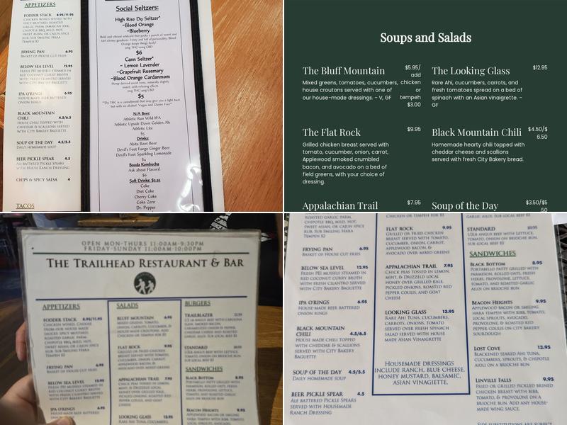 Trailhead Restaurant & Bar Menu