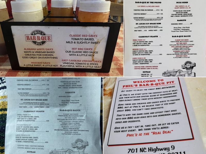 Phil's Bar-B-Que Pit Menu