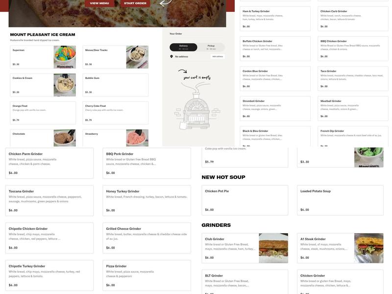 Mancino’s of Mount Pleasant & Ice Cream Menu