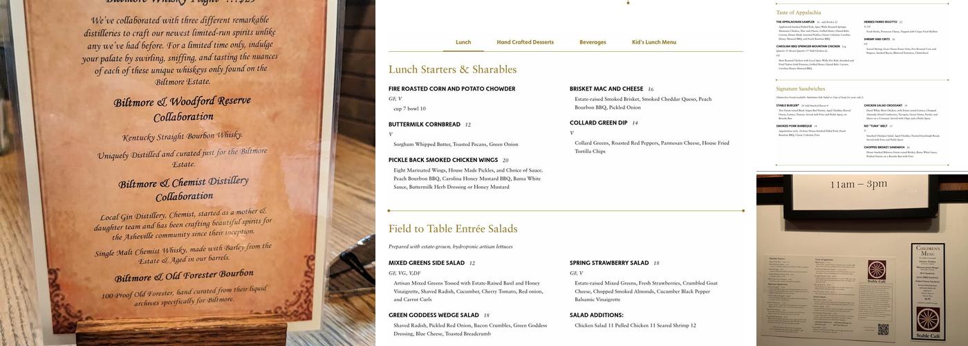 Stable Cafe Menu