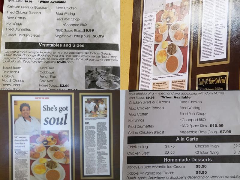 Daddy D's Suber Soulfood Menu