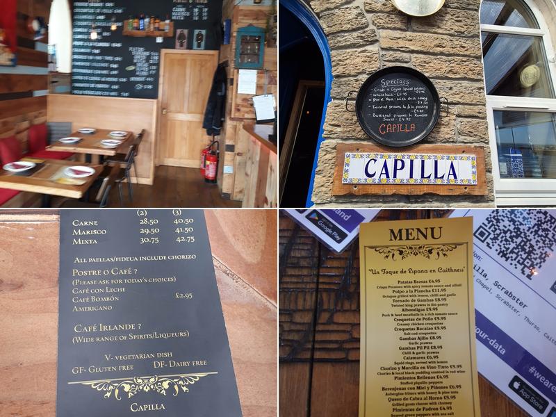 Capilla Tapas Restaurant Menu