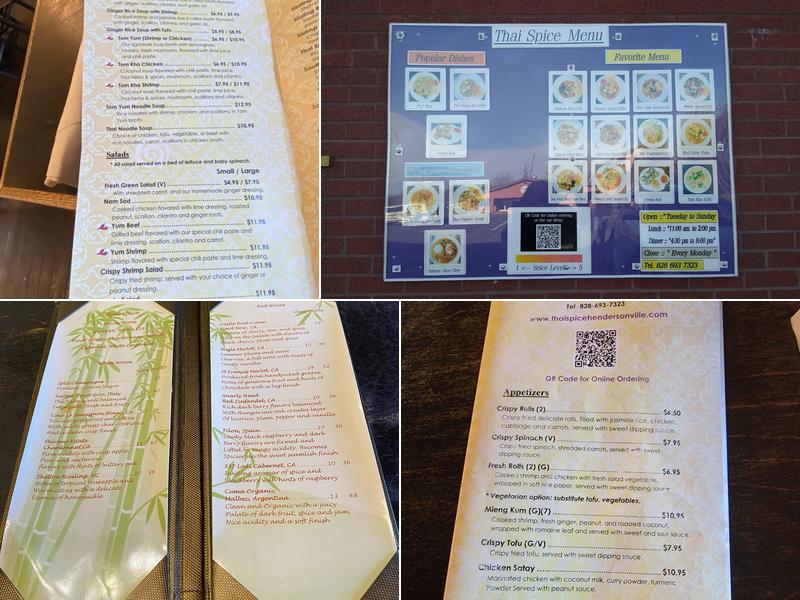 Thai Spice Menu
