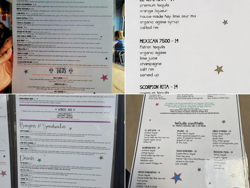 Never Blue Menu