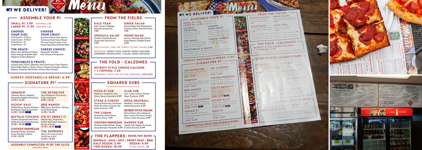 Pi-Squared Pizza Menu