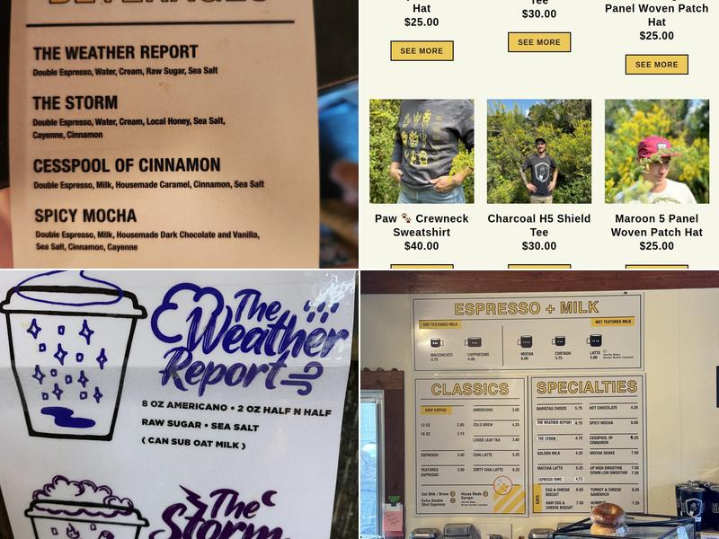 High Five Coffee Menu